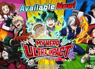 My Hero Ultra Impact Main Art featuring Deku, Bakugo, Todoroki, and more