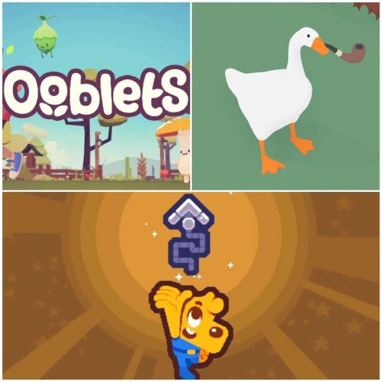 games for kids- Ooblets, Grapple Dog, Untitled Goose Game