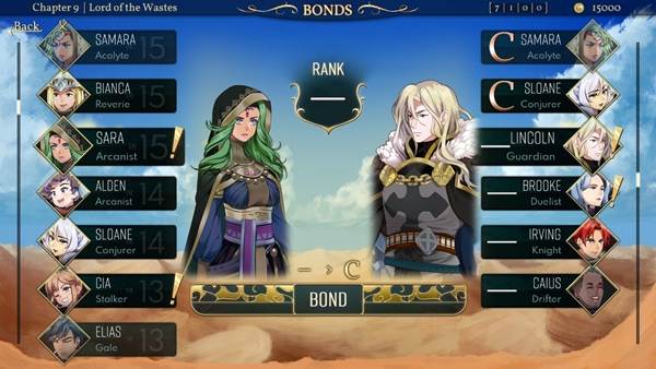 Dark Deity Review - Bonds menu screengrab