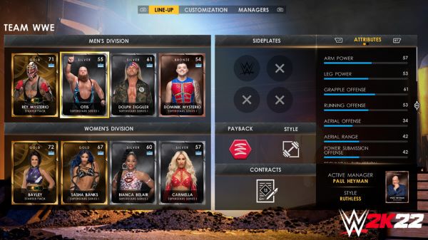 WWE 2K22 MyFACTION Mode Screenshot
