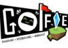 Golfie logo with "roguelike deckbuilding minigolf" slogan