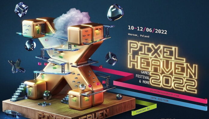 Graphic of the Pixel Awards Europe 2022 - a letter X in front of the text in gold
