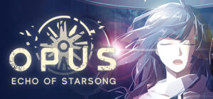 Opus Echoe of Starsong cover - purple themed background with blue haired anime boy on right. Pixel Awards Europe 2022