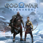 god of war ragnarok accessibility features. Cover Image has Kratos left centre with Artreus on his right. They're stood on ice in a snowy landscape. There's lightening in the sky.