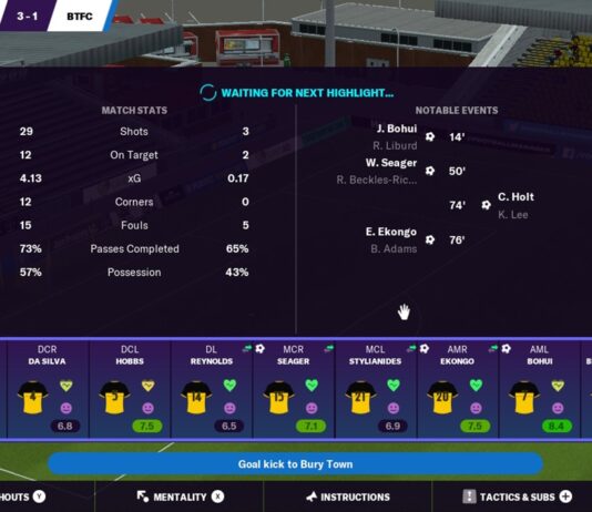 Best tactics in lower leagues - screenshot from game