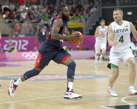 James Harden build - Harden driving to the basket for the USA