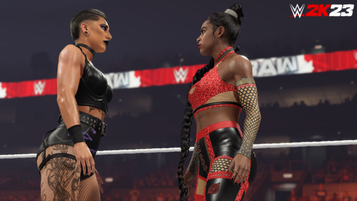WWE 2K23 roster - Rhea Ripley and Bianca Belair square off
