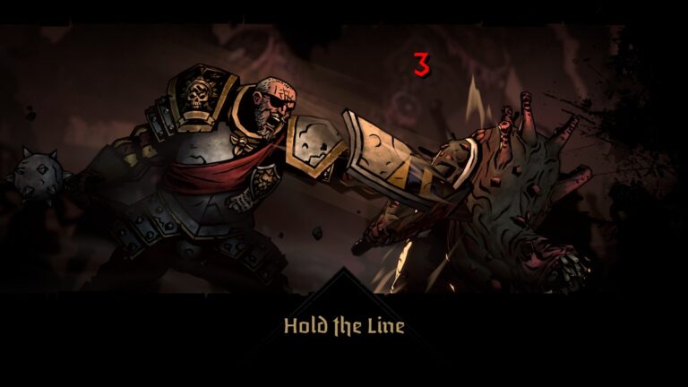 Darkest Dungeon 2 characters - image showing defender at work