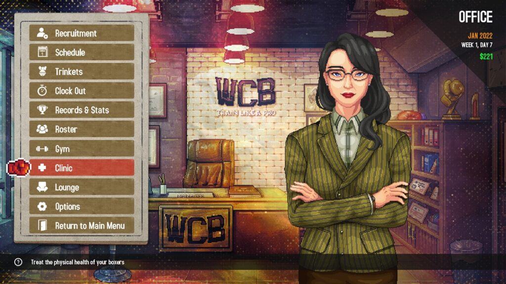 World Championship Boxing Manager 2 - image from career mode showing the main menu