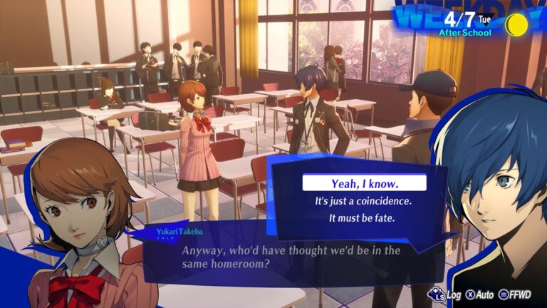 Yukari Takeba answers - image from Persona 3 Reload gameplay