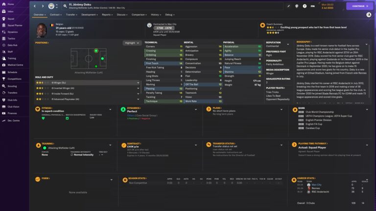 FM24 Best LW Wonderkids to Sign - image from gameplay